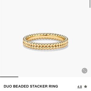 Mejuri 14k gold vermeil Duo Beaded Stacker Ring